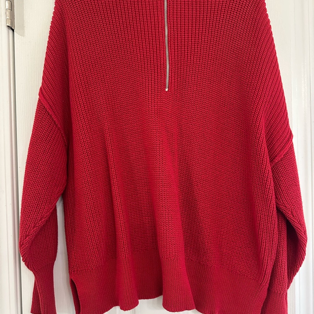 Elegant Red Crew Neck Sweater